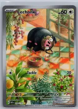 Lechonk 209/197 Illustration Rare Obsidian Flames Pokemon Holo Near Mint - Image 1