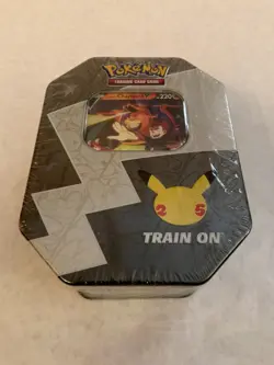 Pokemon TCG Lance’s Charizard V Celebration Tin 25th Anniversary Factory Sealed - Image 1