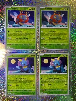 Pokemon TCG Twilight Masquerade Reverse Holo: 010/167 Illumise; 009/167 Volbeat - Image 1