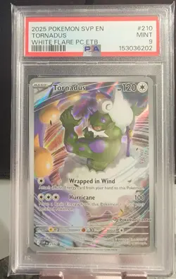 2025 Pokemon TCG Tornadus SVP #210 White Flare PC ETB Promo PSA Mint 9 - Image 1
