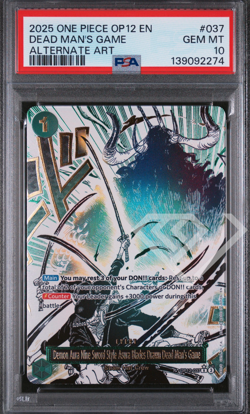 One Piece Nine Sword Style Asura Blades Drawn Dead Man's Game OP12-037 - PSA 10 - Image 1