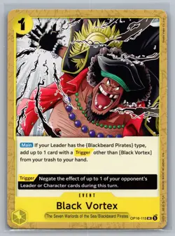 Black Vortex OP16-115 Uncommon The Time of Battle One Piece Near Mint - Image 1