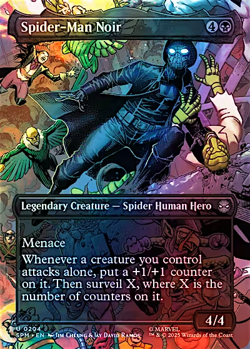 FOIL Spider-Man Noir - Borderless - MtG Spider-Man - NM - Image 1