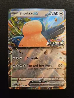 Pokemon Snorlax EX Prismatic Evolutions Stamped Card 076/131 NM - Image 1