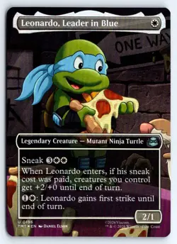 Leonardo, Leader in Blue (Borderless) 0196 Mutant Ninja Turtles Magic Foil NM - Image 1