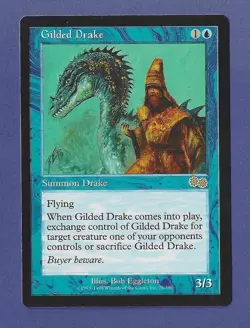 1998 Magic the Gathering - Gilded Drake - Urza's Saga MTG - Image 1