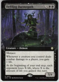 MTG Defiling Daemogoth Extended Art NM Commander: Secrets of Strixhaven Magic 75 - Image 1