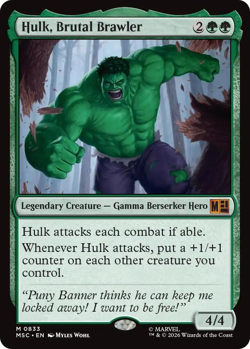 Hulk, Brutal Brawler - Commander: Marvel Super Heroes (MSC)(Foil) - Image 1