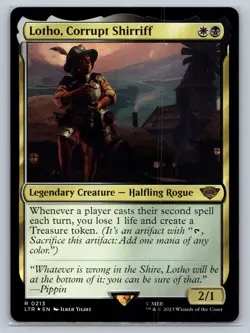 MTG Lord of the Rings LTR Rare Foil #213 Lotho, Corrupt Sheriff Legendary Rogue - Image 1