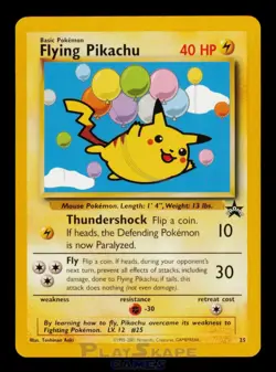 Pokemon Card Flying Pikachu 25 Wizards Black Star Vintage WOTC Promo LP 2001 - Image 1