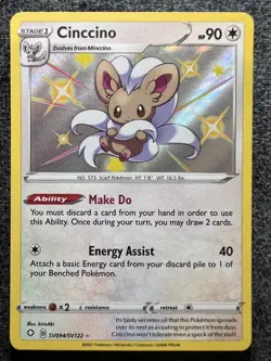 Cinccino SV094/SV122 Shiny Holo Rare Pokemon Card NM - Image 1