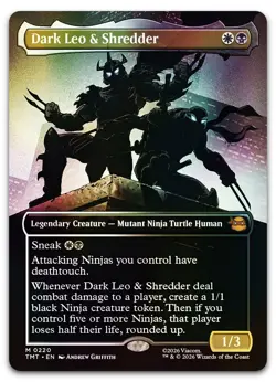 Dark Leo & Shredder (Borderless) #220 (Foil) NM Teenage Mutant Ninja Turtles - Image 1
