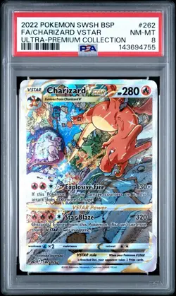 2022 Pokemon TCG Charizard VSTAR SWSH262 Holo Sword & Shield Promo PSA 8 - Image 1