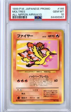 Pokemon Card Moltres ANA Airlines Promo 1999 Japanese #146 PSA 10 GEM MT Rare - Image 2