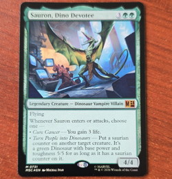 Magic: The Gathering Sauron, Dino Devotee Mythic Foil Eng 0731 Marvel - Image 1