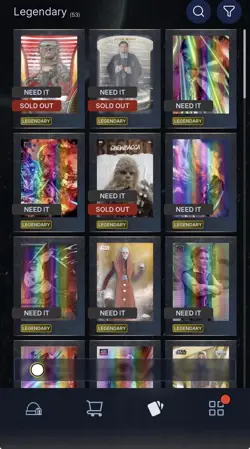 Star Wars Card Trader 53 Card Legendary Lot - Image 1