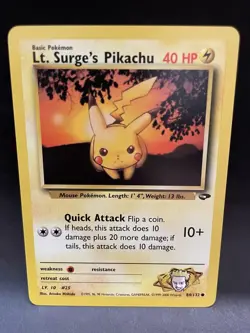 Lt. Surge's Pikachu 84/132 Gym Challenge NM Pokemon TCG - Image 1