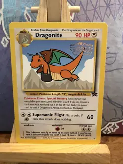 Pokemon TCG Dragonite Black Star Movie Promo Card Number 5 1999 Vintage - Image 1