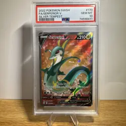 2022 POKEMON SWORD & SHIELD SILVER TEMPEST #170 FULL ART/SERPERIOR V PSA 10 - Image 1