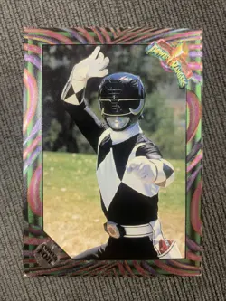 1994 Mighty Morphin Power Rangers New Season Foil The Black Ranger On Guard - Image 1