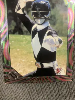 1994 Mighty Morphin Power Rangers New Season Foil The Black Ranger On Guard - Image 3