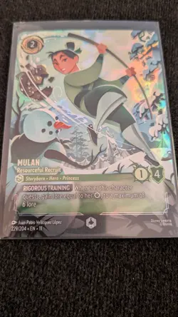Disney Lorcana TCG Winterspell 229/204 Mulan Resourceful Recruit Enchanted - Image 1