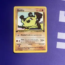 2000 Pokemon 1st Edition Team Rocket Set Mankey 61/82 LP+ - Image 1