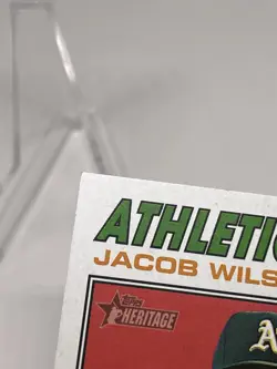 2026 Topps Heritage Jacob Wilson REAL ONE Red Ink Auto /77 Athletics Card - Image 5