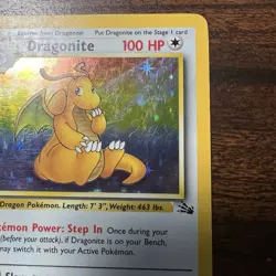 Pokemon Dragonite 4/62 Fossil Unlimited Holo Rare English 1999 WoTC HP - Image 3