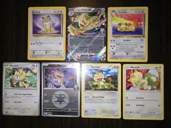 7 Meowth & Persian Pokemon Cards LP-NM. See Description - Image 1