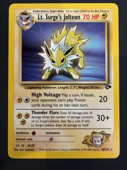 Lt. Surge's Jolteon | 28/132 | Gym Challenge | Regular | NM | WOTC Pokemon Card - Image 1