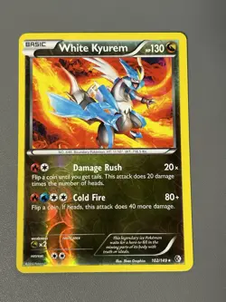 White Kyurem 102/149 Boundaries Crossed Reverse Holo Pokemon Card LP - Image 1