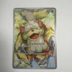 Pokemon TCG Hisuian Growlithe Twilight Masquerade Full Art Holo Card 181/167 - Image 1