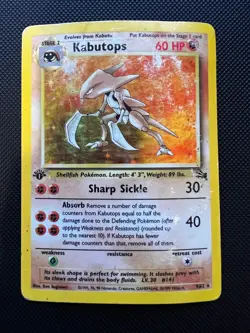 Kabutops 9/62 1st Edition Fossil Holo Rare Pokemon Card - Image 3