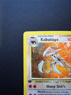Kabutops 9/62 1st Edition Fossil Holo Rare Pokemon Card - Image 4