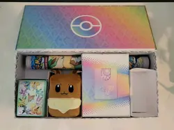 Prismatic Evolutions SPC Play Mat, Eevee Deck Box, Card Sleeves - ** No Packs** - Image 1