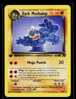 Pokemon Dark Machamp TCG Team Rocket Card 27/82 MP+ 1ST EDITION SEE DESCRIPTION - Image 1