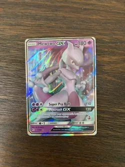 2019 Pokemon MEWTWO GX 31/68 Hidden Fates Full Art Holo Card Battle Academy - Image 1