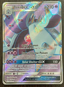 Toxapex GX - 136/145 - Pokemon Guardians Rising Sun Moon Full Art Rare Card - Image 1