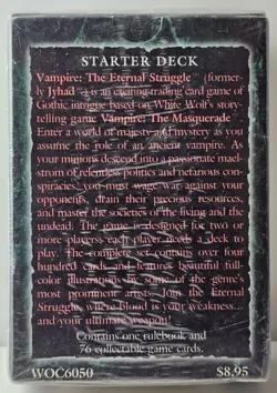 Vampire The Eternal Struggle Deckmaster Starter Deck Jyhad Card Game Sealed 1995 - Image 5