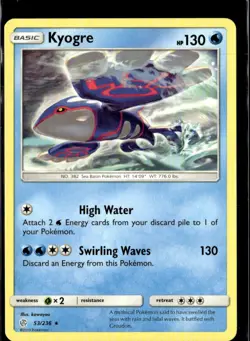 Pokemon Kyogre 53/236 Cosmic Eclipse Non Holo Rare - Image 1