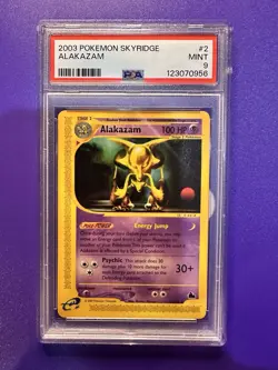 2003 POKEMON SKYRIDGE ALAKAZAM #2/144 PSA 9 MINT NON-HOLO RARE - Image 1