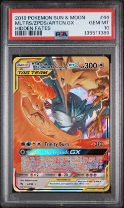 Moltres & Zapdos & Articuno Gx 44/68 Hidden Fates Pokemon PSA 10 - Image 1