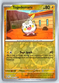 Togedemaru 050/159 Pokemon Scarlet & Violet Journey Together Reverse Holo - Image 1