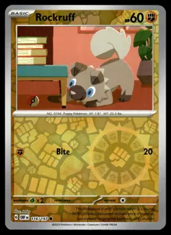 ROCKRUFF [FOIL] - 116/197 - OBSIDIAN FLAMES OBF POKEMON SV REVERSE - NM - Image 1