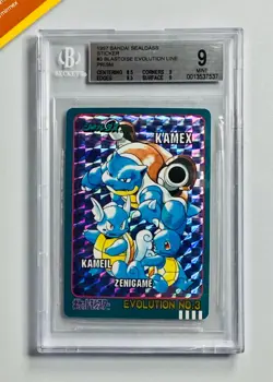 Pokemon 1997 BGS 9 Blastoise Evo Line Prism Bandai Sealdass Sticker Japanese - Image 1