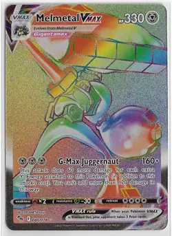 POKEMON TCG SWSH Pokemon GO NM Secret RAINBOW RARE Holo #080/078 MELMETAL VMAX - Image 1