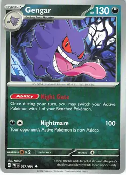 Gengar 057/091 Uncommon Paldean Fates Pokemon Near Mint - Image 1