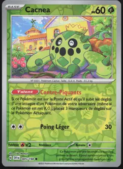 Carte Pokemon Cacnea 005/198 Reverse Ecarlate et Violet Francais - Image 1