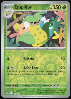 Carte Pokemon Empiflor 071/165 REVERSE Pokemon 151 Francais - Image 1
